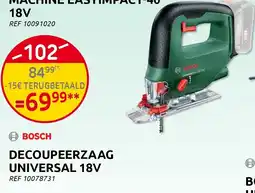 Brico Bosch decoupeerzaag universal 18v aanbieding