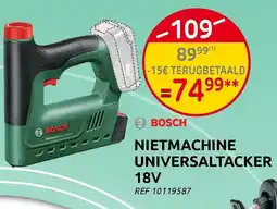 Brico Bosch nietmachine universaltacker 18v aanbieding
