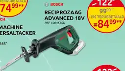 Brico Bosch reciprozaag advanced 18v aanbieding