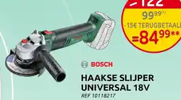 Brico Bosch haakse slijper universal 18v aanbieding