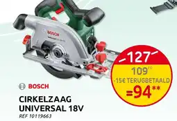 Brico Bosch cirkelzaag universal 18v aanbieding