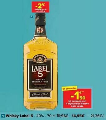 Carrefour Market Whisky label 5 aanbieding
