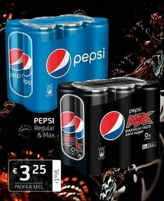 BelBev Pepsi regular + max aanbieding