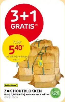 Brico Golden Flame Zak Houtblokken aanbieding