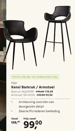 Hanos Kaja Kensi Barkruk / Armstoel aanbieding