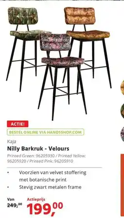 Hanos Kaja Nilly Barkruk Velours aanbieding