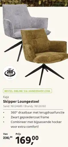 Hanos Kaja Skipper Loungestoel aanbieding