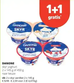 Spar DANONE skyr aardbei 2 x 145 g aanbieding