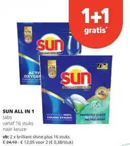 Spar SUN ALL IN 1 brilliant shine plus 16 stuks aanbieding