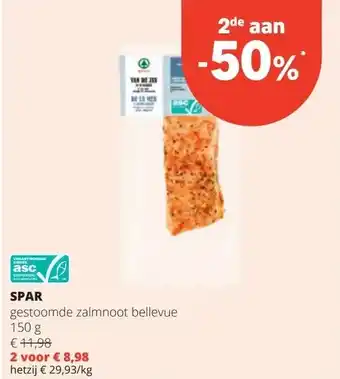 Spar SPAR gestoomde zalmnoot bellevue 150 g aanbieding