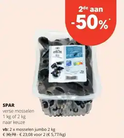 Spar SPAR mosselen jumbo 2 kg aanbieding
