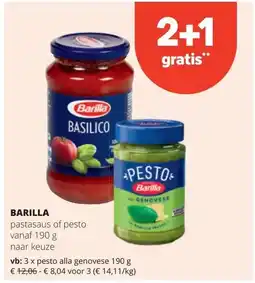 Spar BARILLA pesto alla genovese 190 g aanbieding
