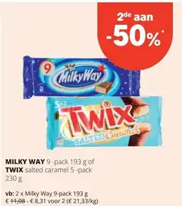 Spar Milky Way 9-pack 193 g aanbieding