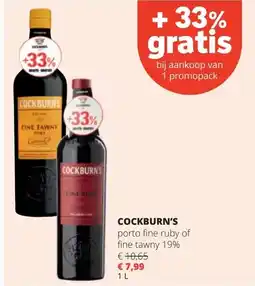 Spar COCKBURN'S porto fine ruby of fine tawny 19% aanbieding