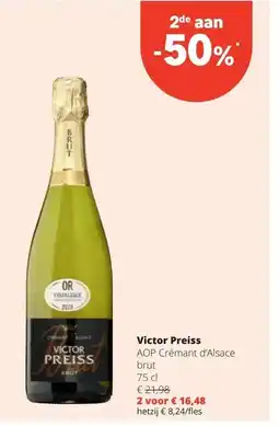 Spar Victor Preiss AOP Crémant d'Alsace brut 75 cl aanbieding
