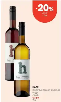 Spar HAGE muller & ortega of pinot noir België aanbieding
