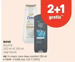 Spar DOVE men+ care clean comfort 250 ml aanbieding