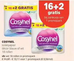 Spar COSYNEL wit 18 rollen in promopack aanbieding