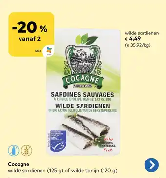 Bio Planet Cocagne wilde sardienen aanbieding