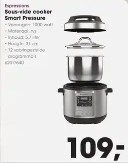 Hanos Espressions Sous-vide cooker Smart Pressure aanbieding
