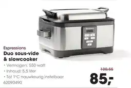 Hanos Espressions duo sous-vide & slowcooker aanbieding