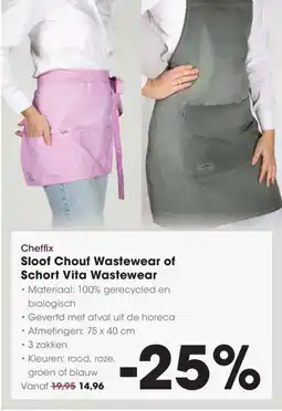Hanos Cheffix Sloof Chouf Wastewear of Schort Vita Wastewear aanbieding