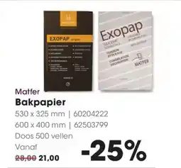 Hanos Matfer Bakpapier aanbieding