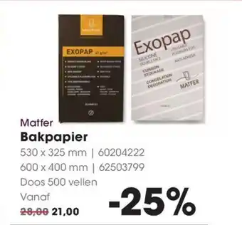 Hanos Matfer Bakpapier aanbieding