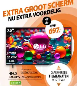 Expert LG LED 4K TV 75UA74006LB aanbieding