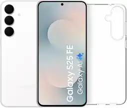 Coolblue Samsung Galaxy S25 FE 128GB Wit 5G + BlueBuilt Back Cover Transparant aanbieding