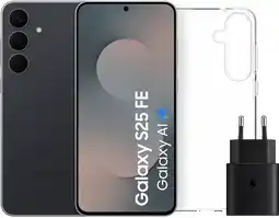 Coolblue Samsung Galaxy S25 FE 128Go Noir 5G + Pack d'Accessoires aanbieding
