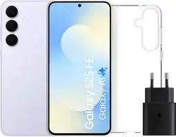 Coolblue Samsung Galaxy S25 FE 128 Go Bleu Clair 5G + Pack d'Accessoires aanbieding