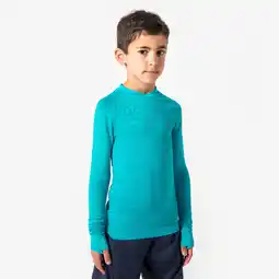 Decathlon Thermoshirt met lange mouwen voor kinderen Keepdry 500 turquoise aanbieding
