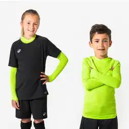 Decathlon Naadloos voetbal thermoshirt met lange mouwen voor kinderen Keepdry geel aanbieding