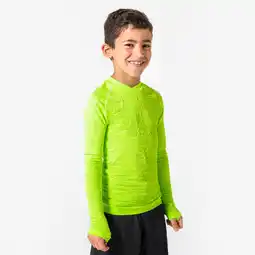 Decathlon Naadloos voetbal thermoshirt met lange mouwen voor kinderen Keepdry geel aanbieding