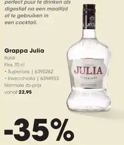 Hanos Grappa Julia aanbieding