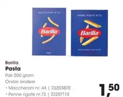 Hanos Barilla Pasta aanbieding