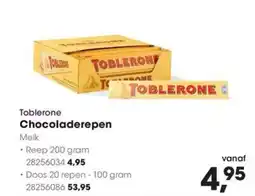 Hanos Toblerone Chocoladerepen Melk aanbieding
