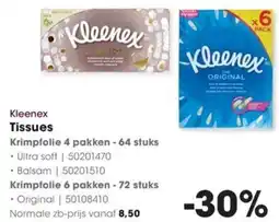 Hanos Kleenex Tissues aanbieding