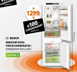 Expert Bosch inbouw koelvriescombinatie | KIN86EDDO aanbieding