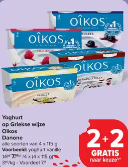 Carrefour Oikos Danone Yoghurt op Griekse wijze aanbieding
