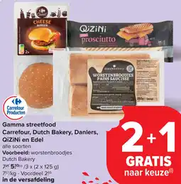 Carrefour Gamma streetfood Carrefour, Dutch Bakery, Danlers, QiZiNi en Edel aanbieding