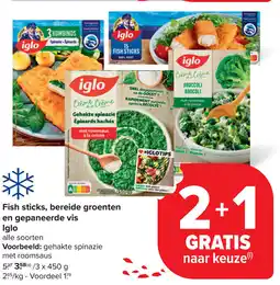 Carrefour Iglo Fish sticks, bereide groenten en gepaneerde vis aanbieding