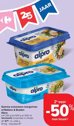 Carrefour Alpro Gamma smeerbare margarines of Bakken & Braden aanbieding