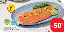 Carrefour Hele zalmfilet met vel Kwaliteitsketen Carrefour aanbieding