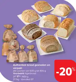 Carrefour Authentiek brood gesneden en verpakt aanbieding