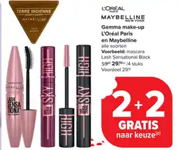 Carrefour Gamma make-up l'oréal paris en maybelline aanbieding