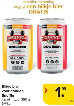 Carrefour Snuffle Blikje bier voor honden aanbieding