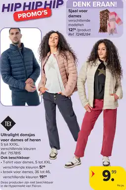 Carrefour Ultralight donsjas voor dames of heren aanbieding