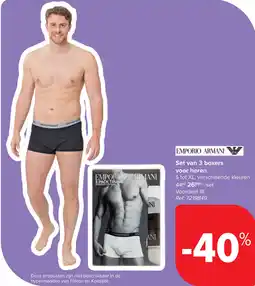 Carrefour Emporio armani set van 3 boxers voor heren aanbieding